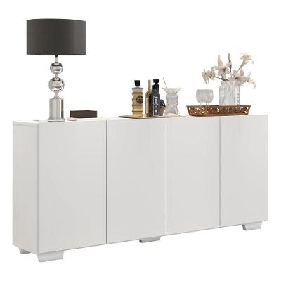 Aparador Buffet 4 Portas Com Pés Quadrados Veneza Multimóveis V3557 Branco Branco