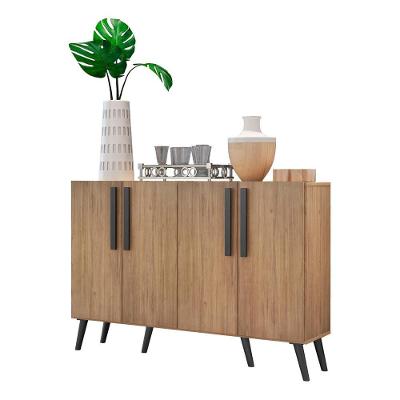Aparador Buffet 4 Portas Com Pés Retrô Viena Rustic/preto