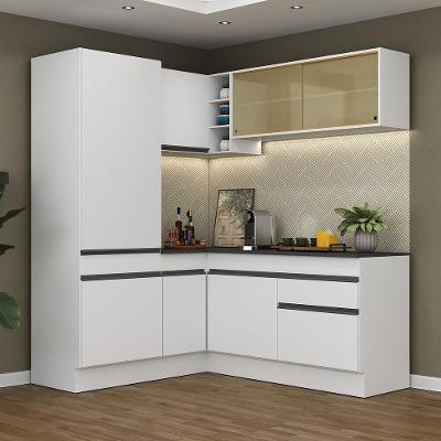 Armário De Cozinha Completa De Canto Branco/preto
