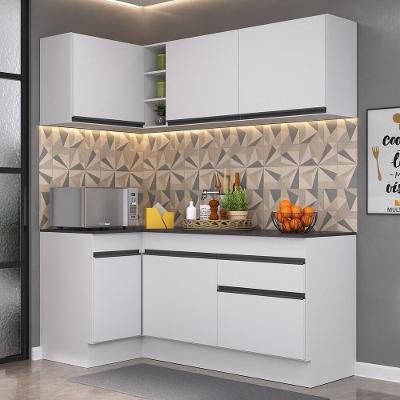 Armário De Cozinha Compacta De Canto Mp2092.964 Branco/Preto
