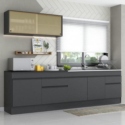 Armário De Cozinha Compacta Com Rodapé Mp2112.895 Preto