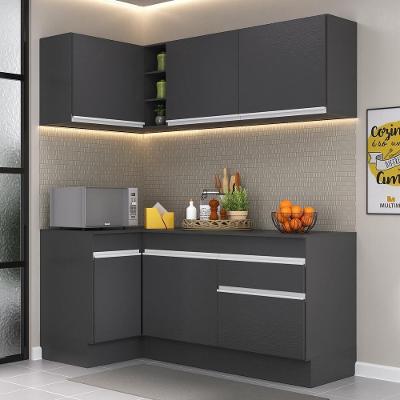 Armário De Cozinha Compacta De Canto Mp2092.898 Preto/Branco