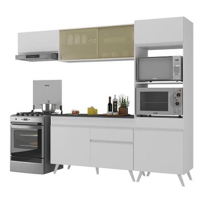 Armário De Cozinha Compacta 252cm Veneza Multimóveis Branco