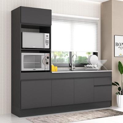 Armário De Cozinha Compacta Com Rodapé Mp2113.895 Preto