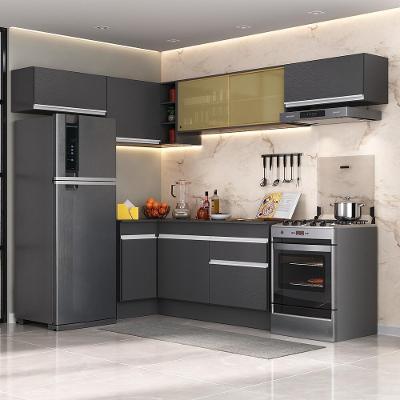 Armário De Cozinha Completa De Canto Mp2095.898 Preto/branco