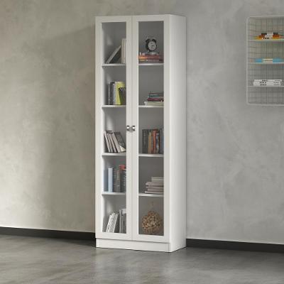 Armário Estante Com 2 Portas De Vidro Cr25069 Branco