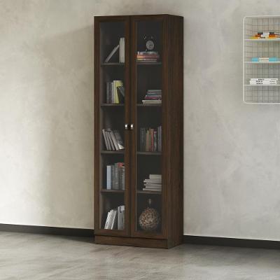 Armário Estante Com 2 Portas De Vidro Cr25069 Rustico