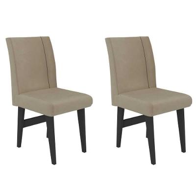 Conjunto 2 Cadeiras De Jantar Tokio Multimóveis Preto/Mascavo