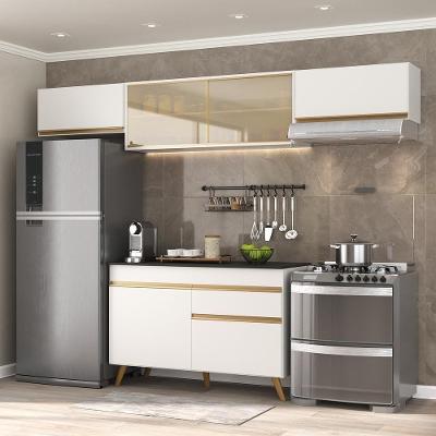 Cozinha Compacta 4 Pç C/ Armário E Balcão Multimóveis Branca