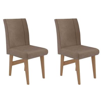 Conjunto 2 Cadeiras De Jantar Tokio Multimóveis Madeirado/Castor