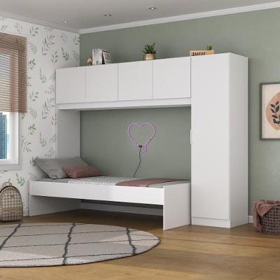 Cama De Solteiro Com Guarda Roupa Dublin Multimóveis Mp4031 Branca