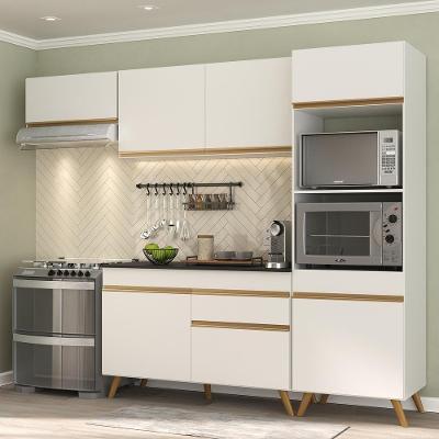 Cozinha Compacta 4 peças Armário e Balcão Multimóveis Branca
