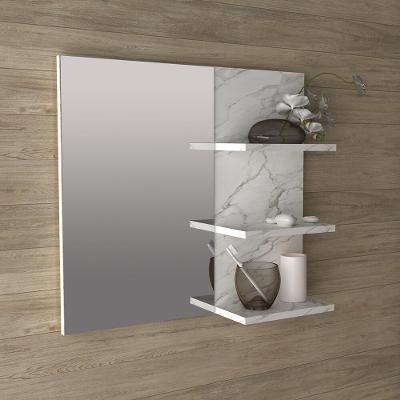 Espelheira Banheiro 60Cm Multimóveis Cr10088 Mármore Branco