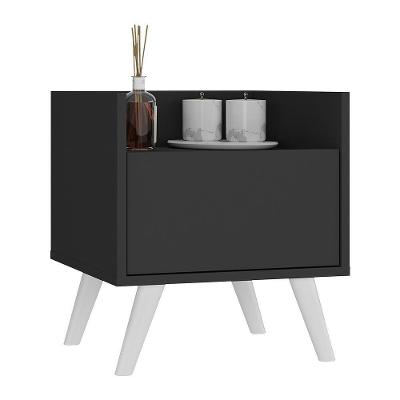 Gabinete Armário Banheiro 40Cm Retrô Multimóveis V5037 Preto/Branco Preto/Branco