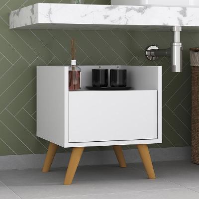 Gabinete Armário Banheiro 40 Cm Com Pés Retrô Multimóveis Mp5037 Branco/Natural