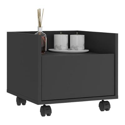 Gabinete Armário Banheiro 40Cm Com Rodízios Multimóveis V5035 Preto Preto