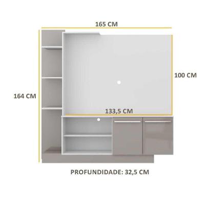 Estante Para Tv Até 55´´ Denver Fg2473 Branca/lacca Fumê
