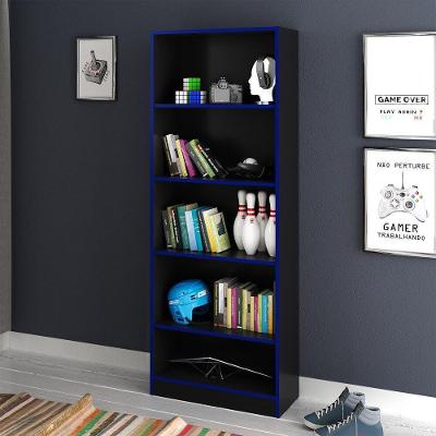 Estante Gamer Multiuso 60 Cm Multimóveis Cr25039 Preta/Azul