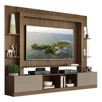 Estante Com Suporte Para Tv Até 65´´ Oslo Fg3386 Madeirada/lacca Fumê