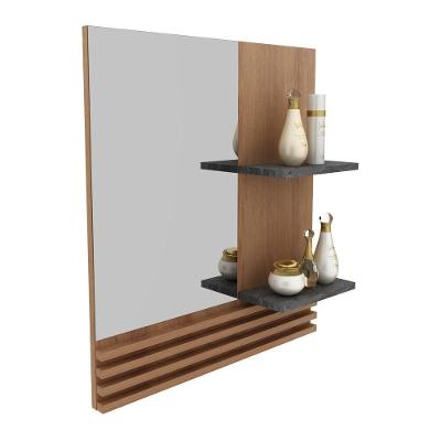 Espelheira Para Banheiro 60Cm Multimóveis Vcr10092 Amêndoa/Mármore Lunar Amêndoa/Mármore Lunar