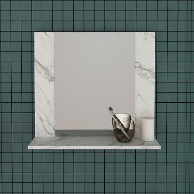 Espelheira Banheiro 60Cm Multimóveis Cr10090 Mármore Branco