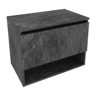 Gabinete Banheiro 1 Porta 60Cm Suspenso Multimóveis Vcr10086 Mármore Lunar Mármore Lunar