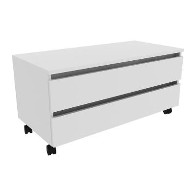 Gabinete Banheiro 2 Gavetas Com Rodízios 80Cm Multimóveis Vcr10083 Branco Branco