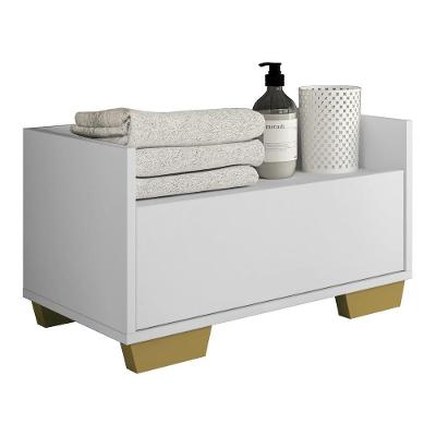 Gabinete Armário Banheiro 80Cm Multimóveis V5001 Branco/Natural Branco/Natural