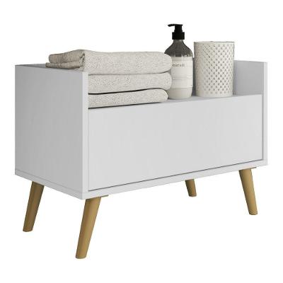 Gabinete Armário Banheiro 60Cm Retrô Multimóveis V3624 Branco/Natural Branco/Natural