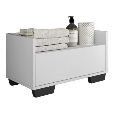 Gabinete Armário Banheiro 60Cm Multimóveis V3625 Branco/Preto Branco/Preto