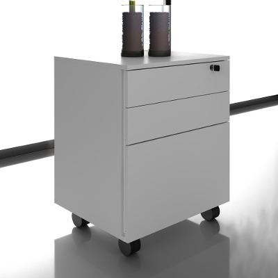 Gaveteiro Arquivo Com Chave E Rodízios Cr25045 Branco
