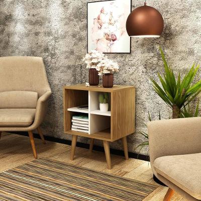Mesa De Cabeceira/Apoio Cr35015 Natural/Off White