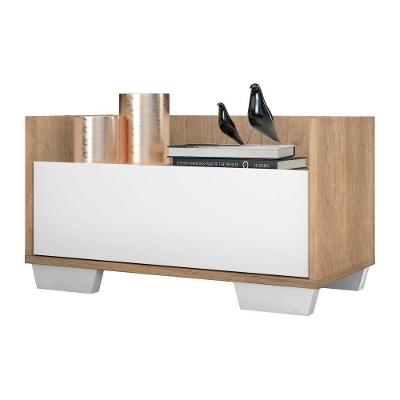 Mesa De Cabeceira 80 Cm Rustic/branco