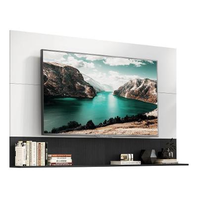 Painel Tv 65" Com Prateleira Amsterdã Up Multimóveis V3641 Branco/Preto Branco/Preto