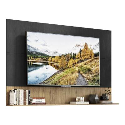 Painel Tv 65" Com Prateleira Amsterdã Up Multimóveis V3641 Preto/Rustic Preto/Rustic
