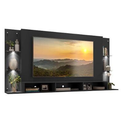Painel Tv 65" Com 4 Leds Vegas Premium Multimóveis V3676 Preto Preto