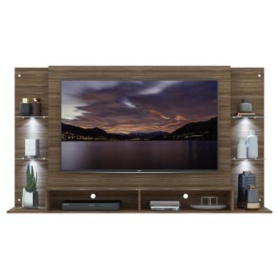 Painel Com Suporte Tv 60´´ e 4 Leds Prateleiras De Vidro