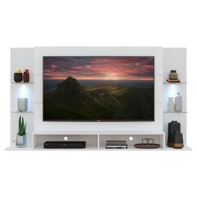 Painel Com Suporte Tv 60´´ e 2 Leds Prateleiras De Vidro