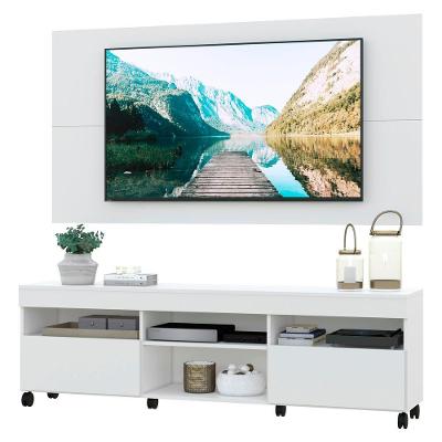 Rack com Painel Tv até 65" com Rodízios 2 Portas Multimóveis