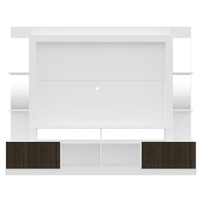 Rack com Painel Tv 65 Prateleiras com Espelho Oslo Branco