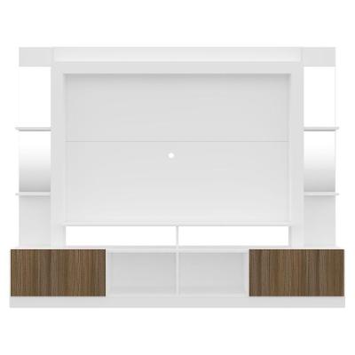 Rack com Painel Tv 65 Prateleiras com Espelho Oslo Branco