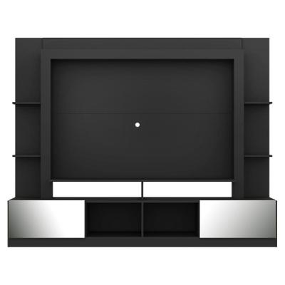 Rack com Painel Tv 65 Portas com Espelho Oslo Preto