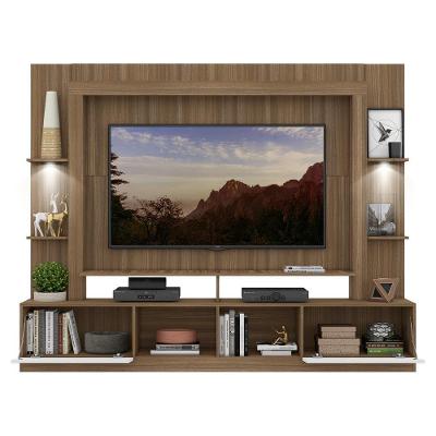 Rack Estante com Suporte Tv 65´´ Leds Madeirado/Branco