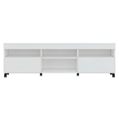 Rack Com Rodízios Para Tv Até 65´´ Com 2 Portas Branco