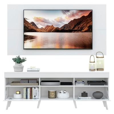 Rack com Painel Tv até 65" Pés Retrô 2 Portas Multimóveis
