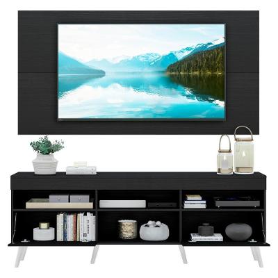 Rack com Painel Tv até 65" Pés Retrô 2 Portas Multimóveis