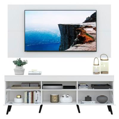 Rack com Painel Tv até 65" Pés Retrô 2 Portas Multimóveis