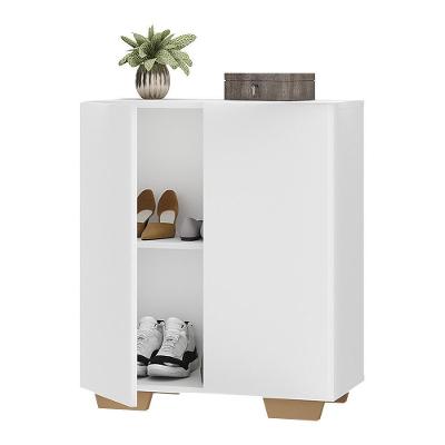 Sapateira 2 Portas Nina Multimóveis V6010 Branca/Natural Branco/Natural