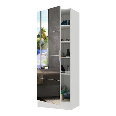 Sapateira 1 Porta Com Espelho Jade Plus Multimóveis V6007 Branca Branco