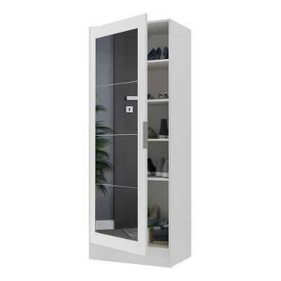 Sapateira 1 Porta Com Espelho Jade Multimóveis V6006 Branca Branco